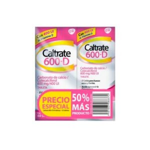 CALTRATE 600+D CON 60 TABLETAS + 30 TABLETAS GRATIS