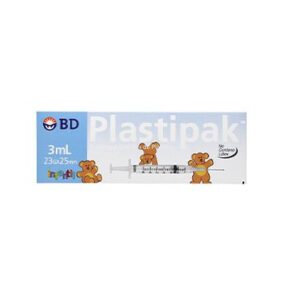 JERINGA 3 ML 23 X 32 BD PLASTIPAK AZUL CON 5 PIEZAS